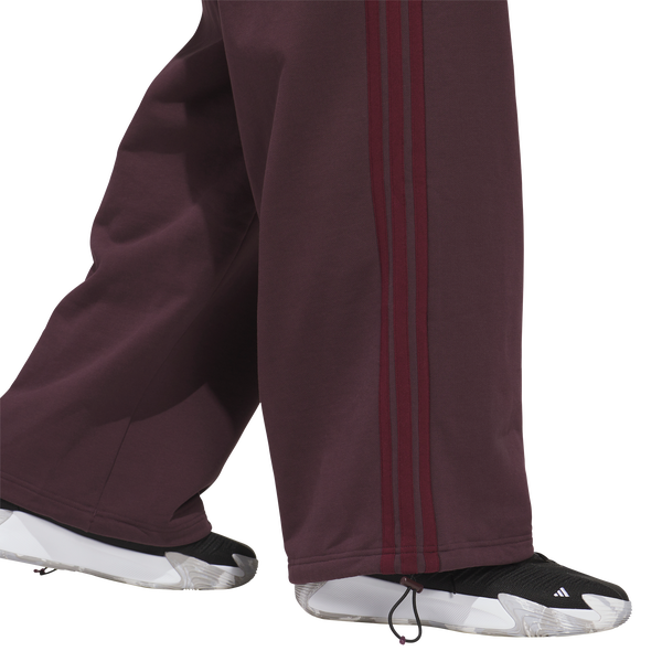 adidas Basketball Fleece 3-Stripe Pants - Men's - Shadow Maroon - Image 3