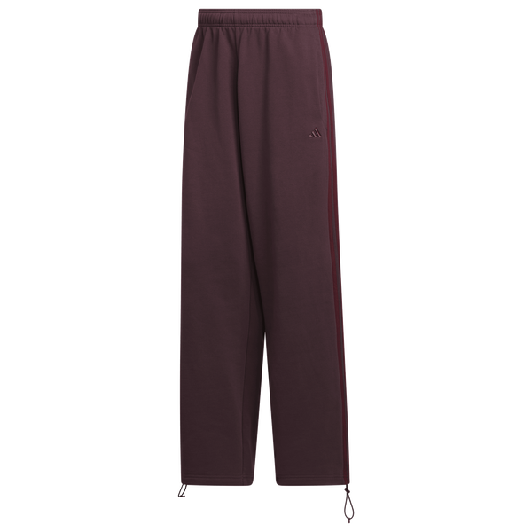 adidas Basketball Fleece 3-Stripe Pants - Men's - Shadow Maroon - Image 6