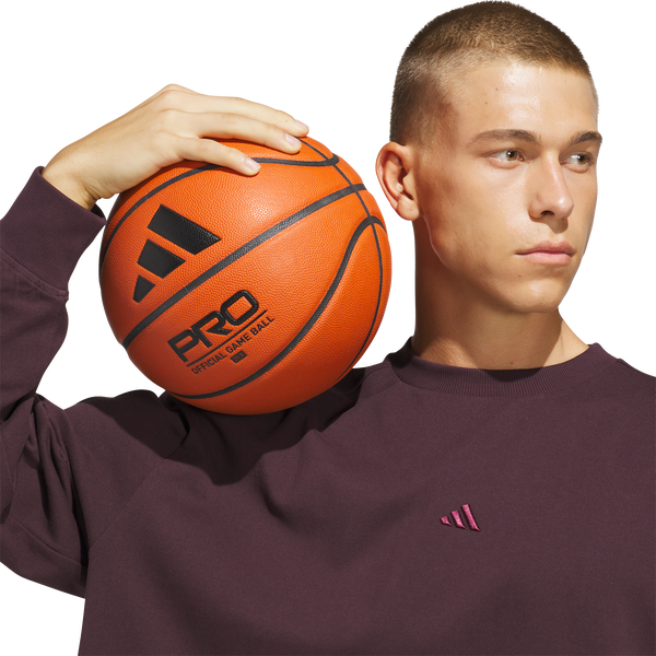 adidas Basketball Single Jersey Long Sleeve T-Shirt - Men's - Shadow Maroon - Image 3