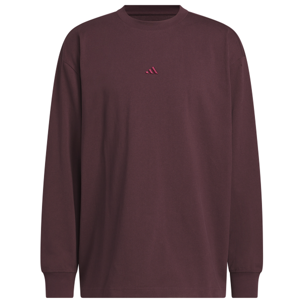 adidas Basketball Single Jersey Long Sleeve T-Shirt - Men's - Shadow Maroon - Image 6