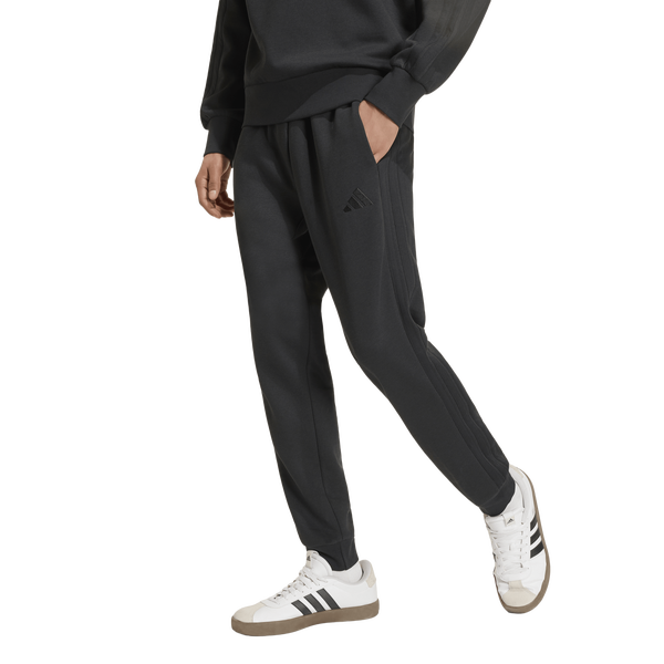 adidas Essentials 3-Stripes Fleece Joggers - Men's - Black/Black
