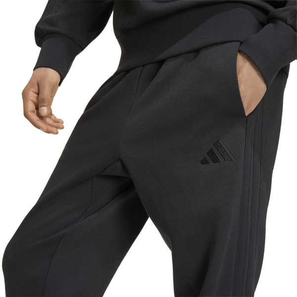 adidas Essentials 3-Stripes Fleece Joggers - Men's - Black/Black - Image 3