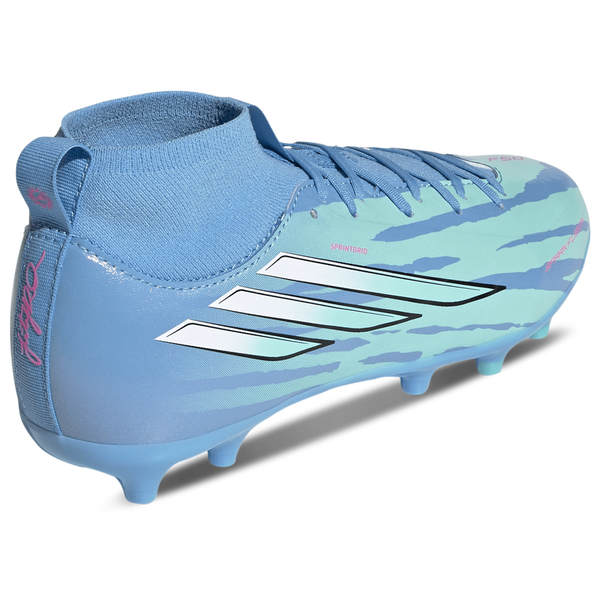 adidas F50 Sparkfusion League Trinity Rodman FG/AG Mid - Boys' Grade School - Semi Blue Burst/Footwear White/Lucid Pink - Image 3