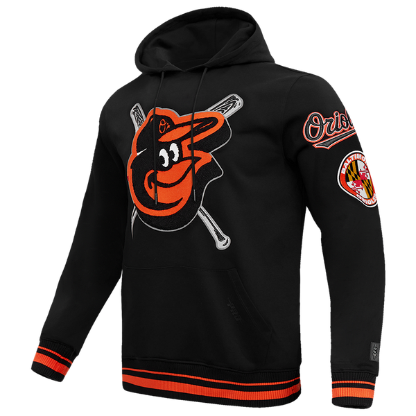 Pro Standard Baltimore Orioles Mash Up Rib Fleece PO Hoodie - Men's - Orange/Black - Image 3