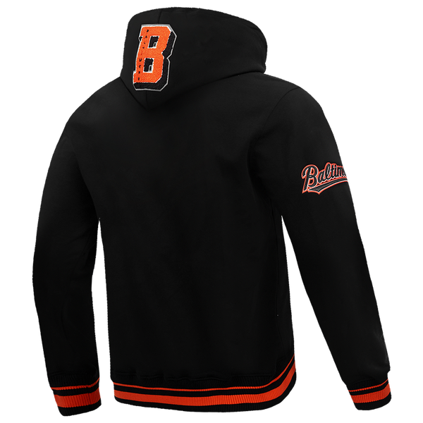 Pro Standard Baltimore Orioles Mash Up Rib Fleece PO Hoodie - Men's - Orange/Black - Image 4