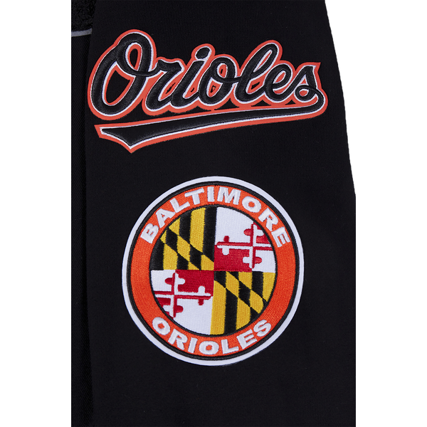 Pro Standard Baltimore Orioles Mash Up Rib Fleece PO Hoodie - Men's - Orange/Black - Image 7