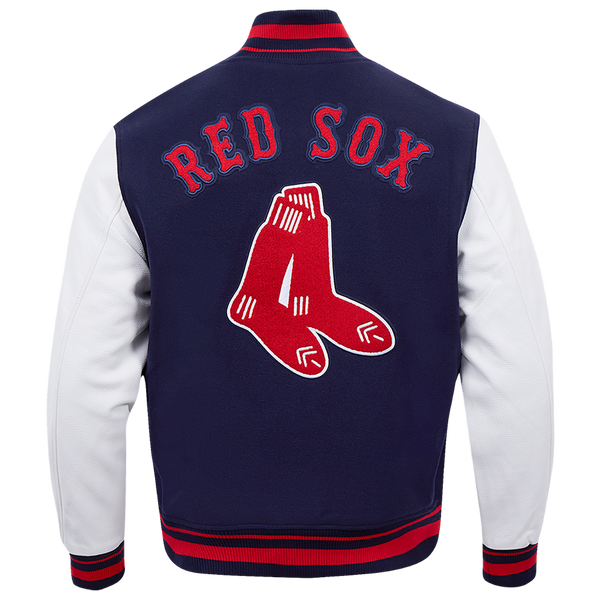 Pro Standard Boston Red Sox Retro Classic Wool Varsity Jacket - Men's - Midnight Navy/Midnight Navy/Red - Image 2