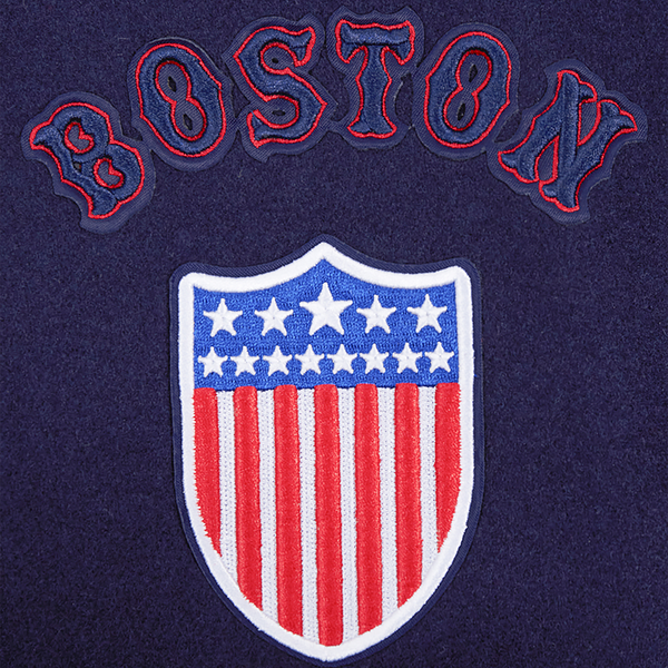 Pro Standard Boston Red Sox Retro Classic Wool Varsity Jacket - Men's - Midnight Navy/Midnight Navy/Red - Image 5