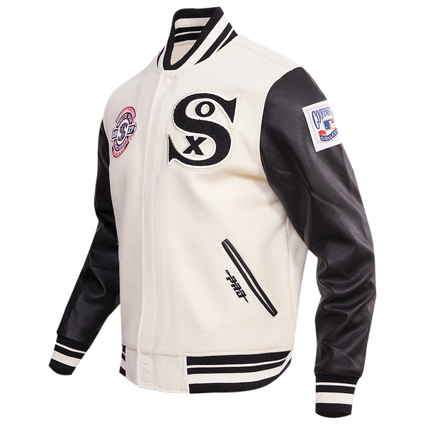 Pro Standard Chicago White Sox Retro Clsc Wool Varsity Jacket - Men's - Eggshell/Black - Image 3