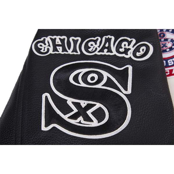 Pro Standard Chicago White Sox Retro Clsc Wool Varsity Jacket - Men's - Eggshell/Black - Image 9