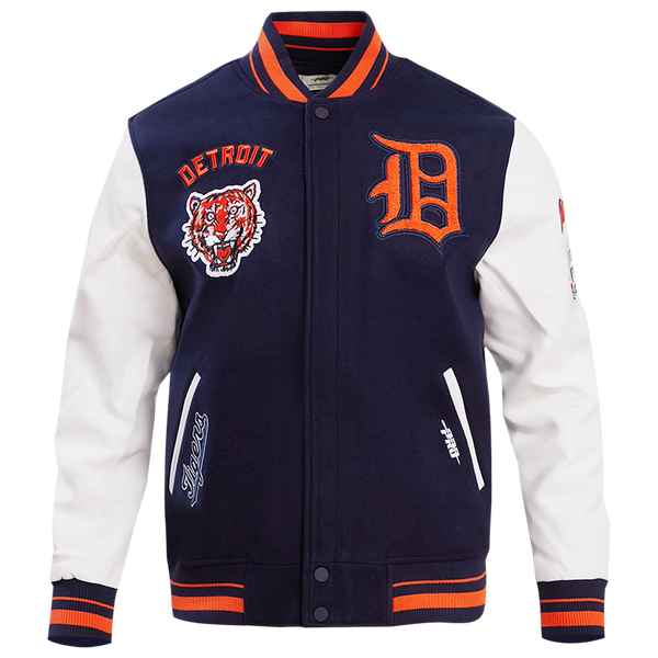 Pro Standard Detroit Tigers Retro Classic Wool Varsity Jacket - Men's - Midnight Navy/Orange/Midnight Navy