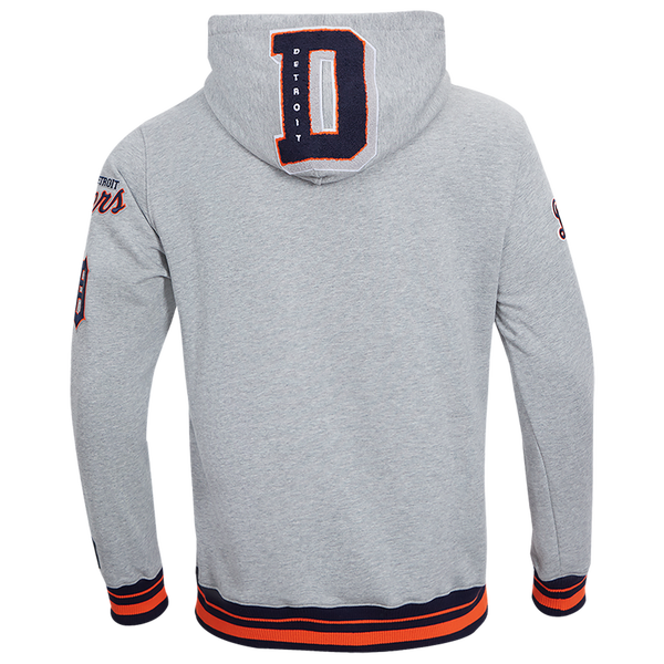 Pro Standard TIGERS MASH UP RIB FLC PO HOODIE - Men's - Heather Grey/Midnight Navy/Orange - Image 2