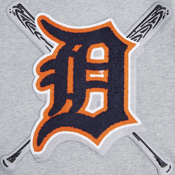 Pro Standard TIGERS MASH UP RIB FLC PO HOODIE - Men's - Heather Grey/Midnight Navy/Orange - Image 5