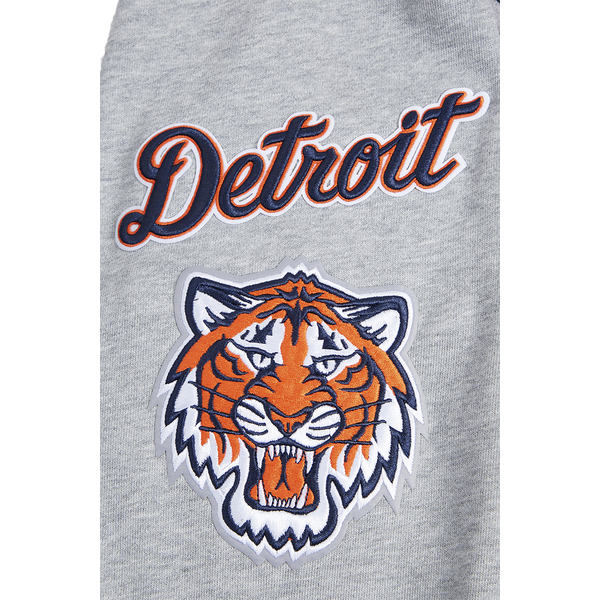 Pro Standard TIGERS MASH UP RIB FLC PO HOODIE - Men's - Heather Grey/Midnight Navy/Orange - Image 6