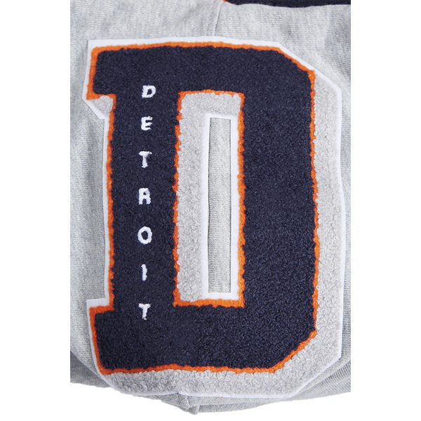 Pro Standard TIGERS MASH UP RIB FLC PO HOODIE - Men's - Heather Grey/Midnight Navy/Orange - Image 8