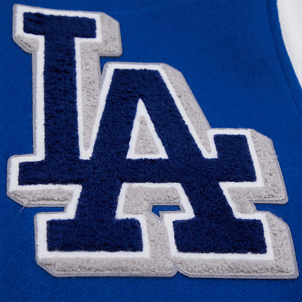 Pro Standard Los Angeles Dodgers Mash Up Wool Varsity Jacket - Men's - White/Dodger Blue - Image 7