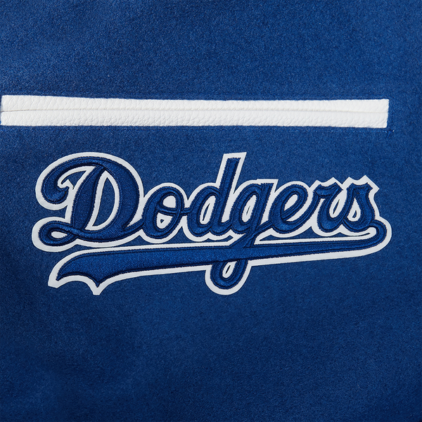 Pro Standard Los Angeles Dodgers Mash Up Wool Varsity Jacket - Men's - White/Dodger Blue - Image 11