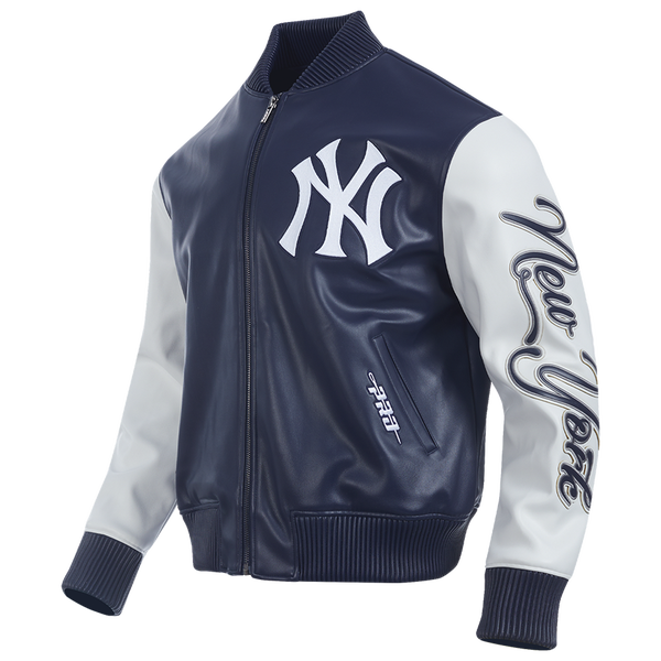 Pro Standard New York Yankees City Signature Varsity Jacket - Men's - Midnight Navy/White - Image 3