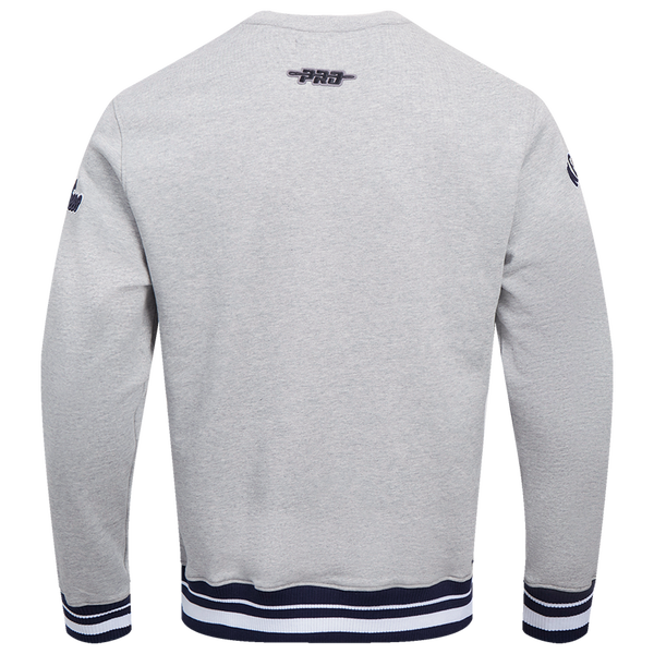 Pro Standard New York Yankees Mash Up Rib Fleece Crewneck - Men's - Heather Grey/Midnight Navy - Image 2