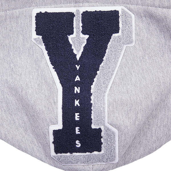 Pro Standard New York Yankees Mash Up Rib Fleece PO Hoodie - Men's - Heather Grey/Midnight Navy - Image 5