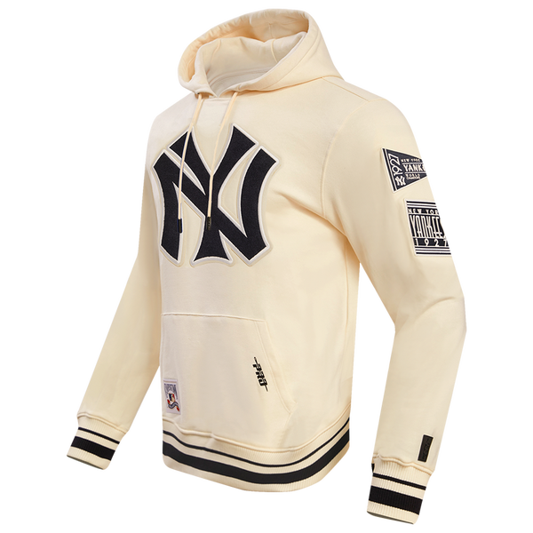Pro Standard New York Yankees Retro Classic Fleece PO Hoodie - Men's - Eggshell/Midnight Navy - Image 3
