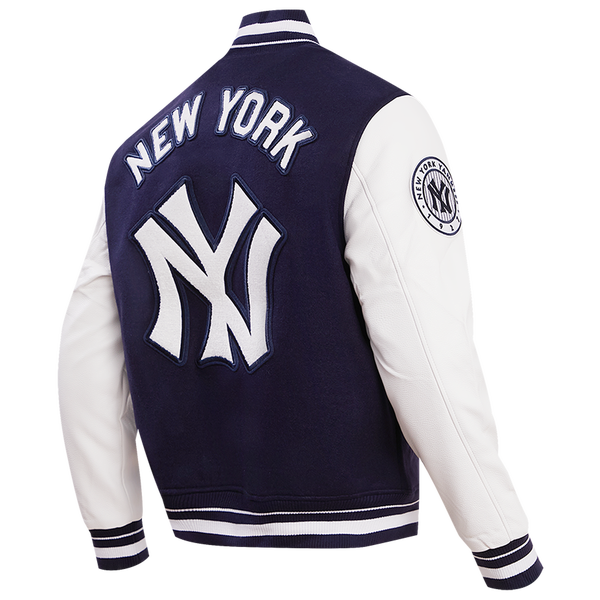 Pro Standard New York Yankees Retro Clssc Wool Varsity Jacket - Men's - Midnight Navy/White - Image 4