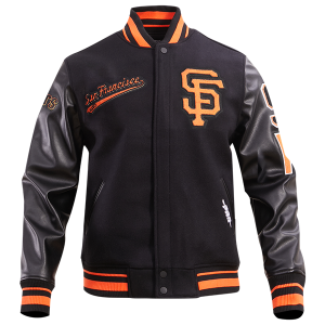 Pro Standard San Francisco Giants Script Tail Wool Varsity - Men's - Black/Orange