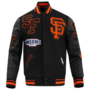 Pro Standard San Francisco Giants Mash Up Wool Varsity Jacket - Men's - Orange/Black