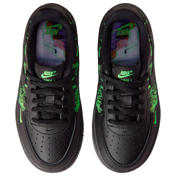 Nike Air Force 1 - Boys' Preschool - Black/Green Strike/Vivid Purple - Image 4