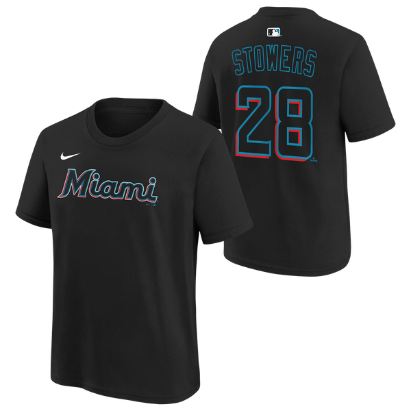 Nike MLB Marlins Kids Name & Number T-Shirt - Youth - Black