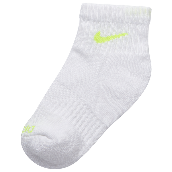 Nike Performance Basic Ankle Socks 6 Pack - Boys' Preschool - White/Volt - Image 5