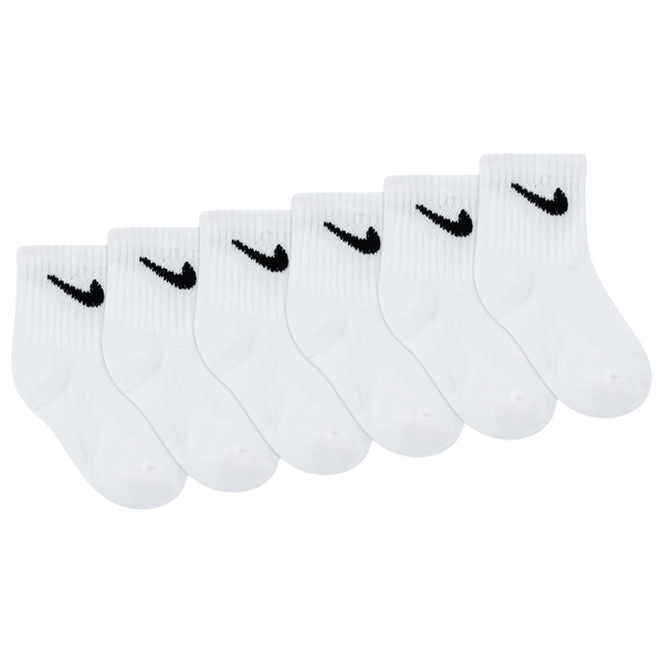 Nike Swoosh 6 Pack Ankle Socks - Boys' Infant - White/White - Image 3