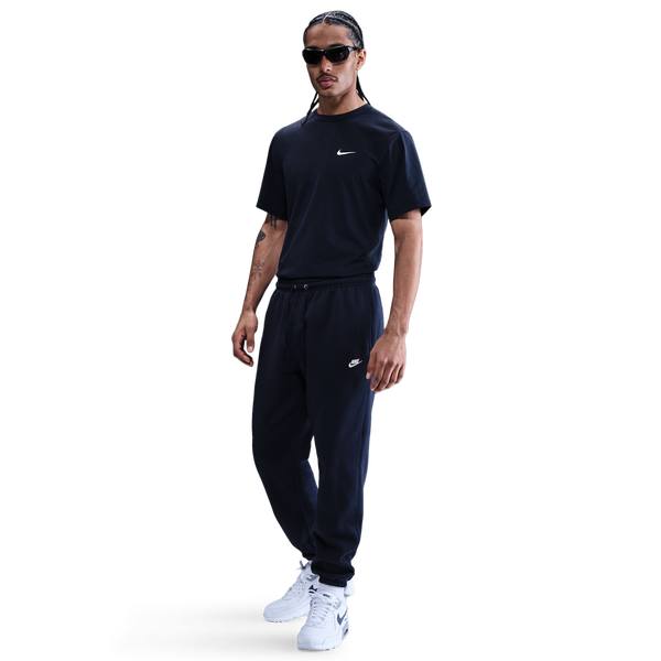 Nike Club Cuff Fleece Pants - Men's - White/Obsidian/Obsidian - Image 3