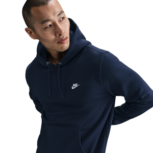Nike Club Pullover Hoodie - Men's - White/Obsidian/Obsidian
