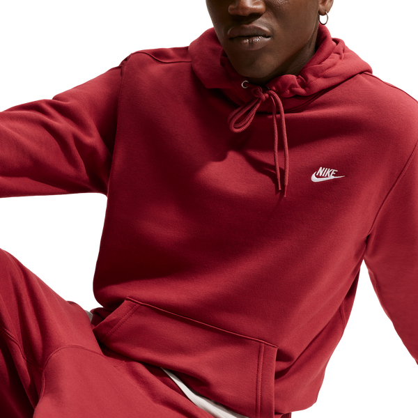 Nike Club Pullover Hoodie - Men's - Red/White - Image 5