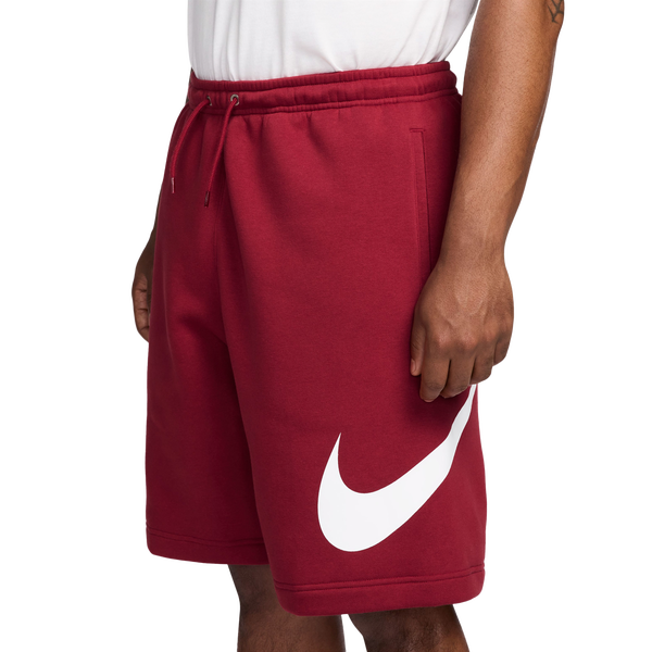 Nike Solo Swoosh Fleece Shorts - Men's - Team Crimson/White - Image 3