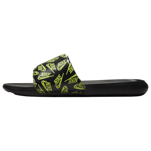 Nike Victori One Slides - Men's - Black/Black/Volt - Image 2