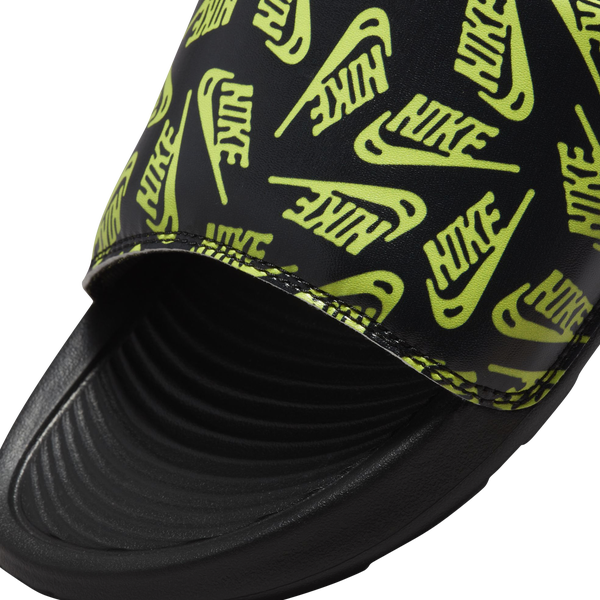 Nike Victori One Slides - Men's - Black/Black/Volt - Image 4