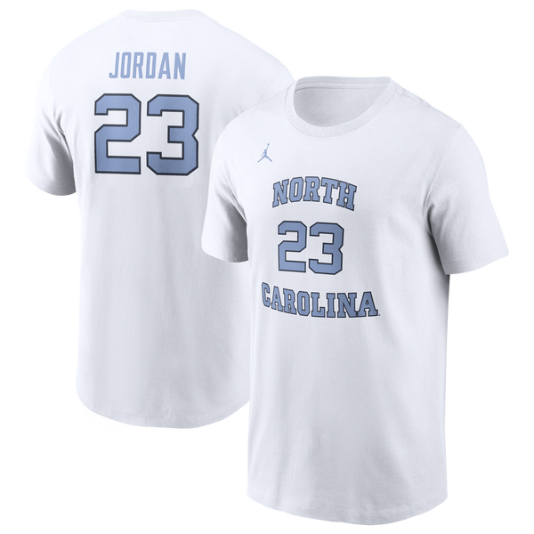 Jordan UNC Name & Number T-Shirt - Men's - White