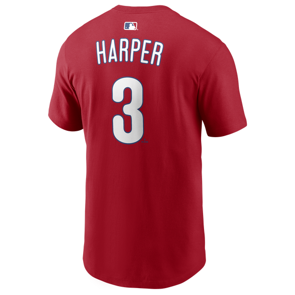 Nike MLB Philadelphia Phillies Name and Number Tshirt - Men's - Red - Image 3