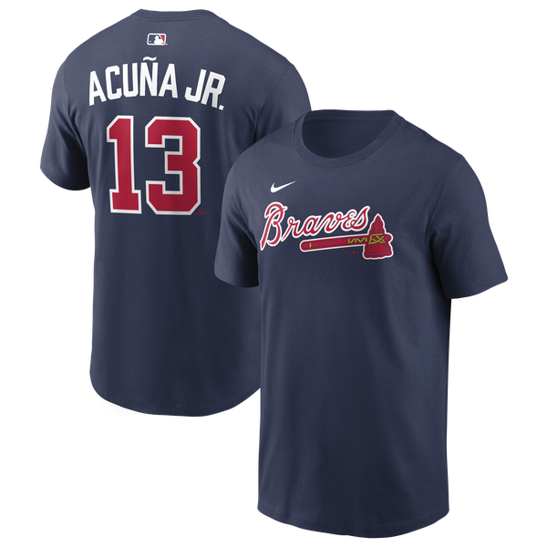 Nike MLB Atlanta Braves Name and Number Tshirt - Men's - Navy