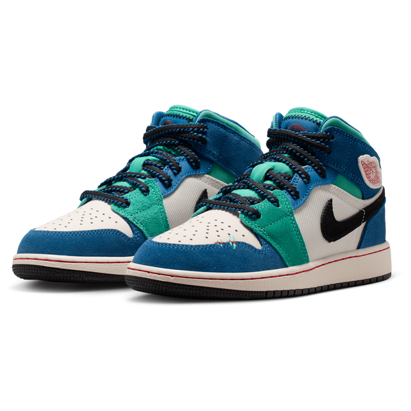 Jordan Air Jordan 1 Mid SE - Boys' Grade School - Chalk/University Red/True Blue - Image 6
