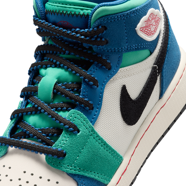 Jordan Air Jordan 1 Mid SE - Boys' Grade School - Chalk/University Red/True Blue - Image 7