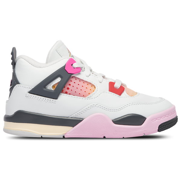 Jordan Retro 4 - Girls' Toddler - Off White/Gray/Pink