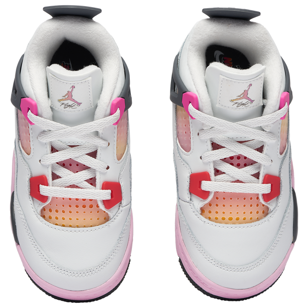 Jordan Retro 4 - Girls' Toddler - Off White/Gray/Pink - Image 4