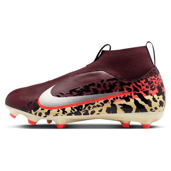 Nike JR Zoom Superfly 10 Acad FG/MG - Boys' Grade School - Burgundy Crush/Metallic Silver/University Red - Image 2