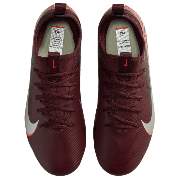 Nike JR Zoom Vapor 16 Academy FG/MG - Boys' Grade School - Burgundy Crush/Metallic Silver/University Red - Image 4