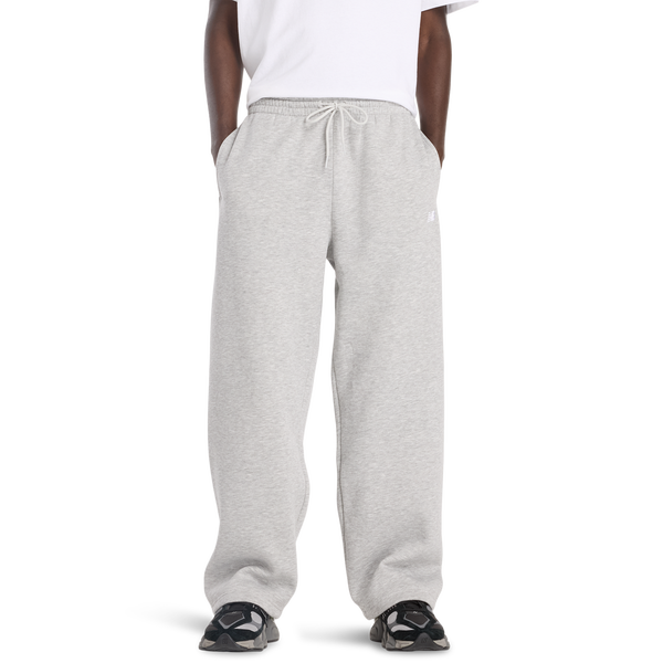 New Balance Sport Essentials Open Hem Fleece Pants - Men's - Grey/White