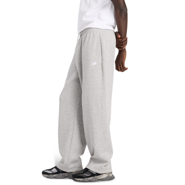 New Balance Sport Essentials Open Hem Fleece Pants - Men's - Grey/White - Image 3