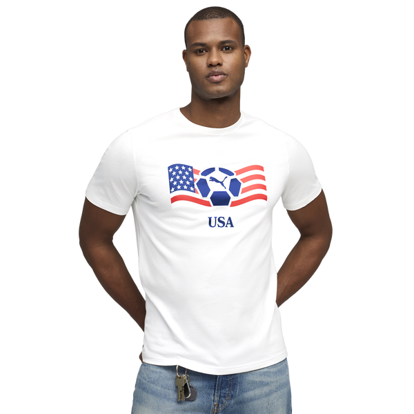PUMA Fanpack Shortsleeve Tee - Men's - White/Navy